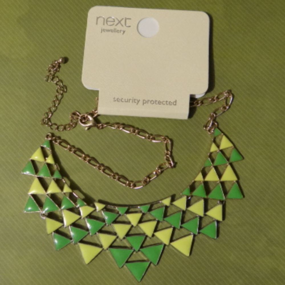 RARE LIME GREEN-LEMON YELLOW Statement Necklace